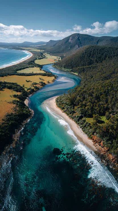 River winding from the mountains to the sea